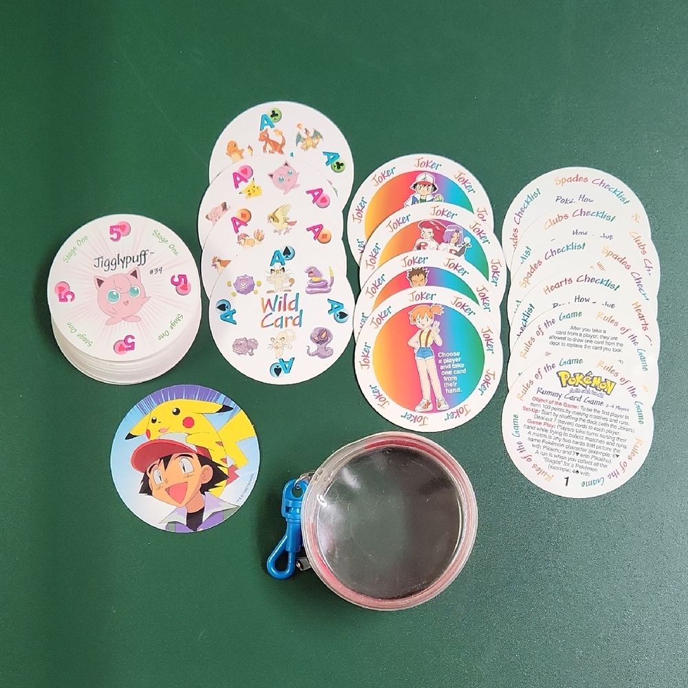 POKEMON Rummy Card Game Nintendo 1999 With Clip On Case COMPLETE (Vintage)